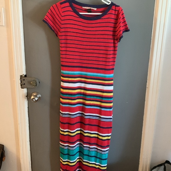 Desigual maxi striped glittery Red and Multicolor Knit Dress - Picture 2 of 5